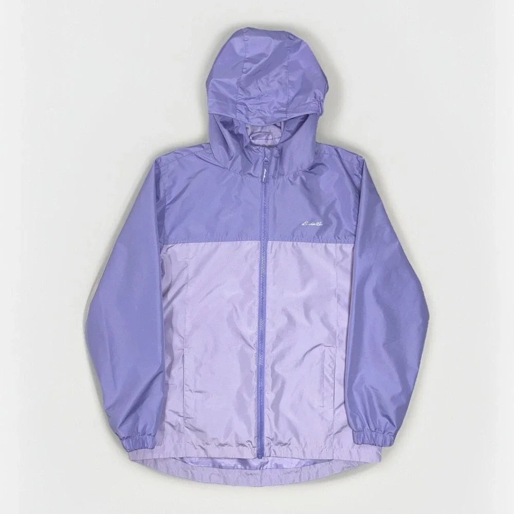 Eddie Bauer Kids Windbreaker Jacket Lavender Long Sleeve Girls Large 14-16